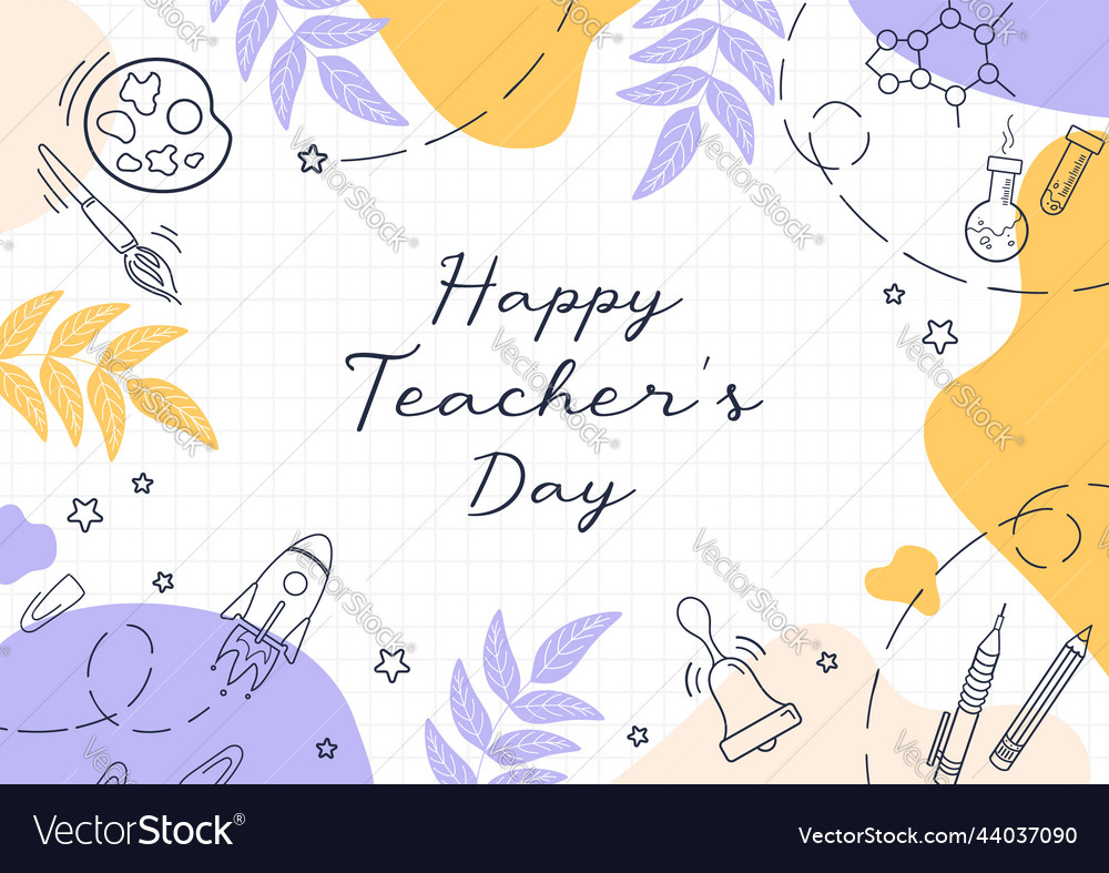 Happy teachers day attributes for chemistry Vector Image