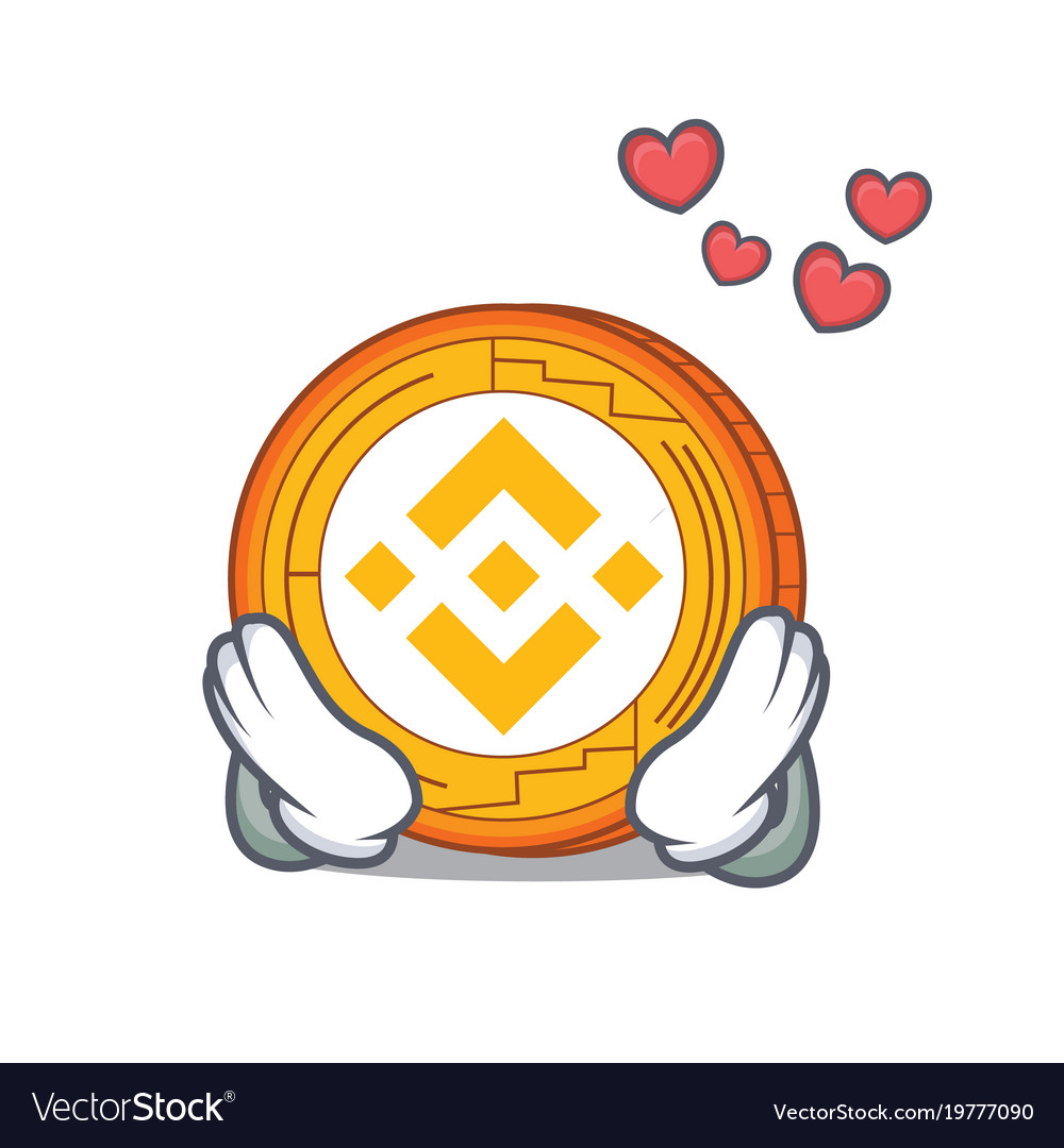 In love binance coin mascot catoon