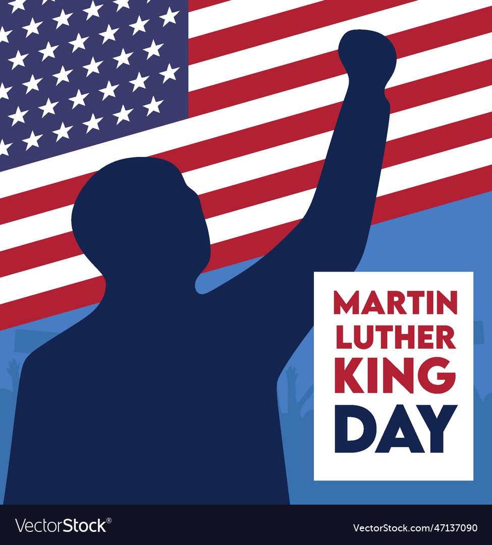 Martin luther king day with blue background Vector Image