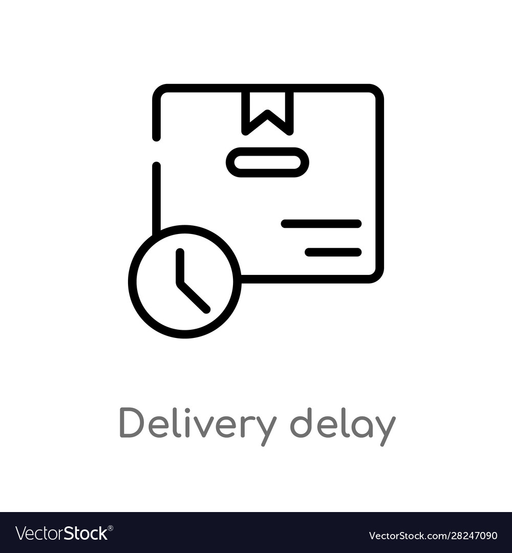 Outline delivery delay icon isolated black simple