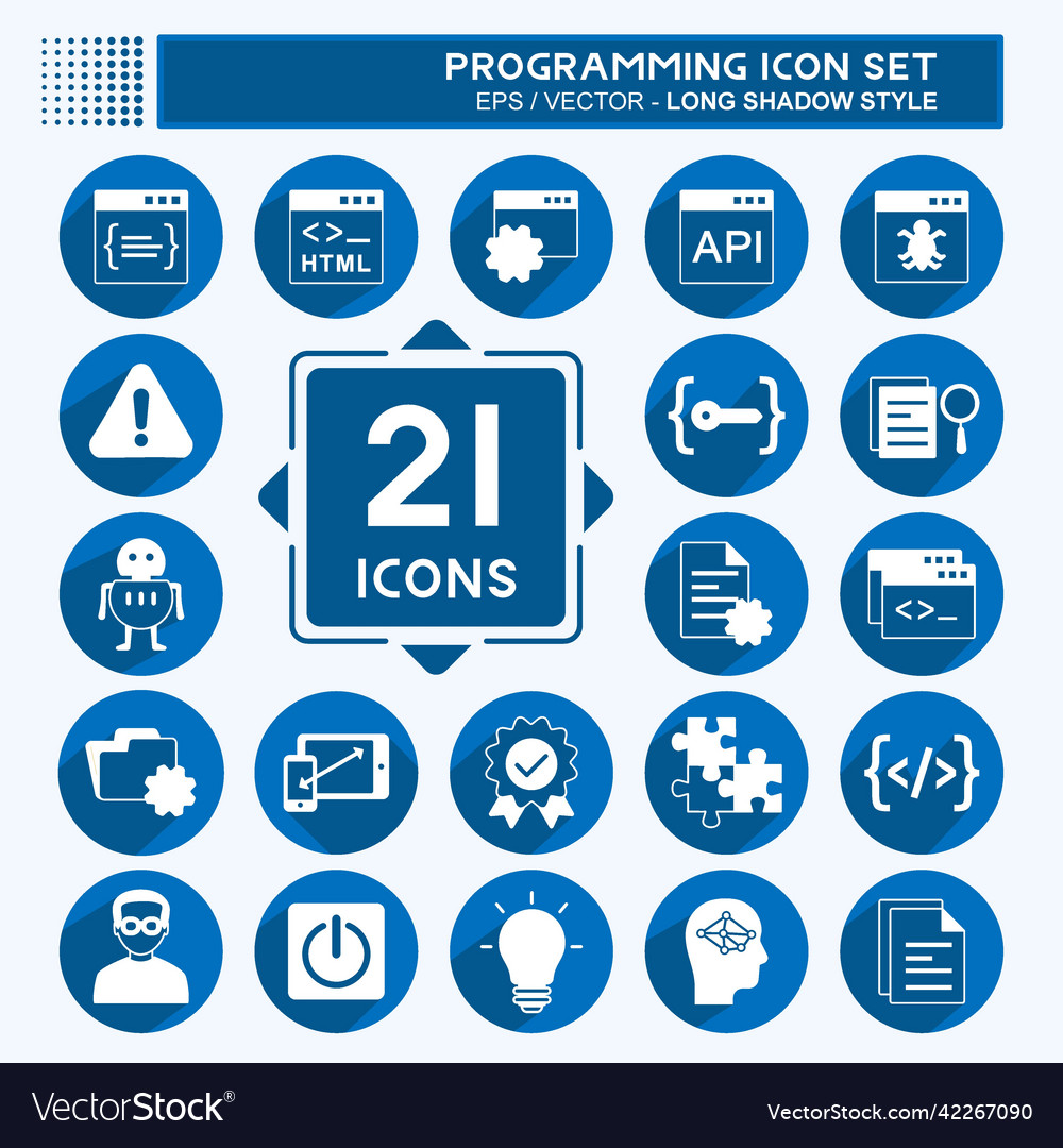 Programming icon set suitable for vector image Programming icon set suitable for