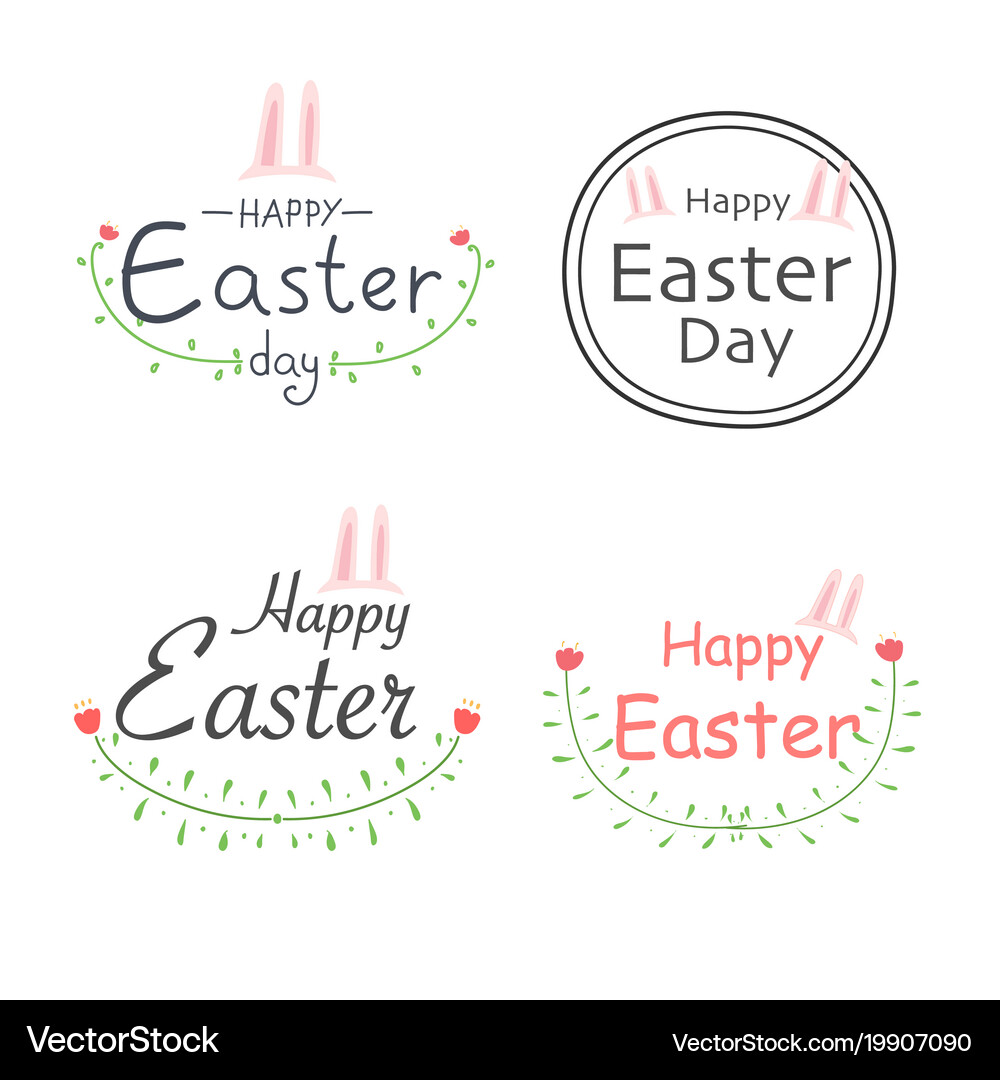 Set happy easter labels Royalty Free Vector Image