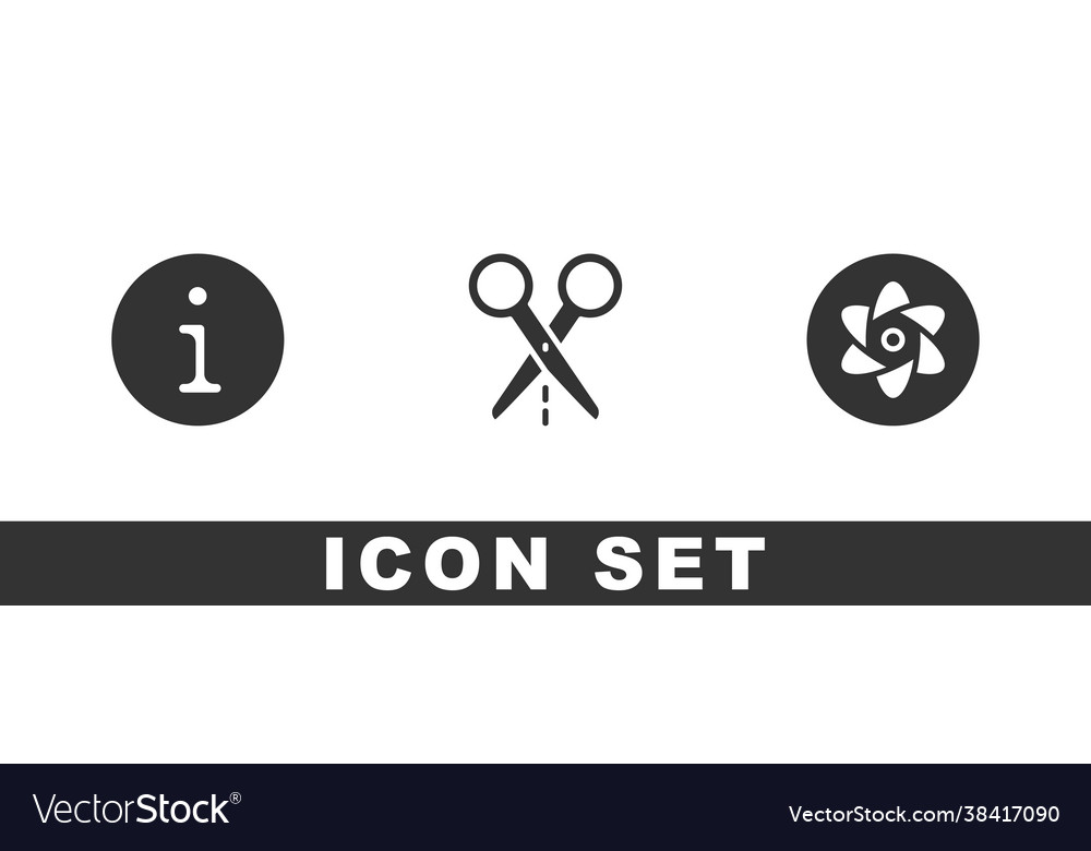 Set information scissors with cut line and test Vector Image Set information scissors with cut line and test
