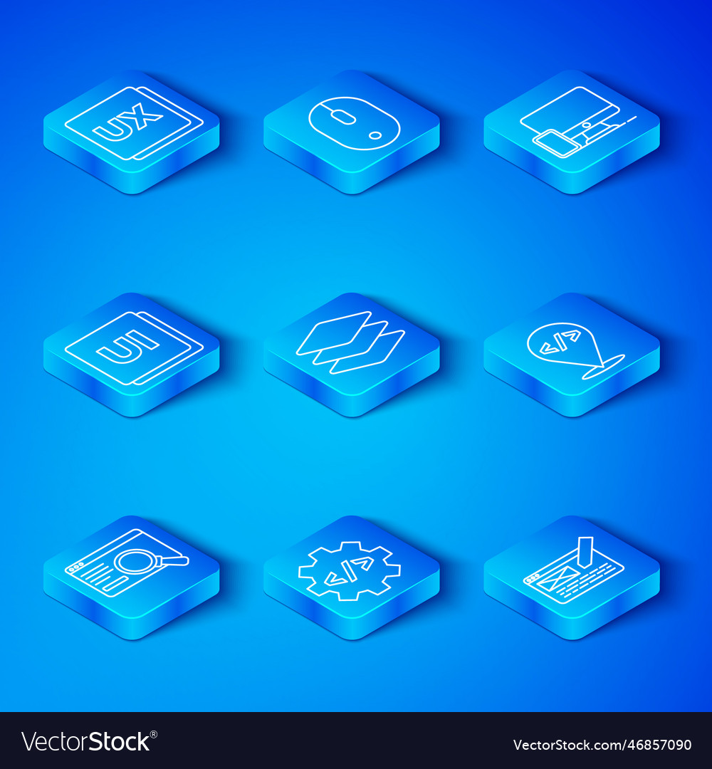 Set line ui or ux design layers front end vector image Set line ui or ux design layers front end
