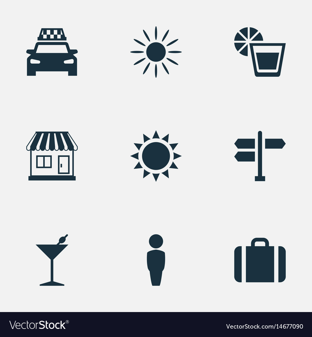 Set of simple seaside icons