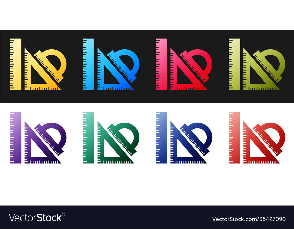 Set ruler triangular and protractor vector image Set ruler triangular and protractor