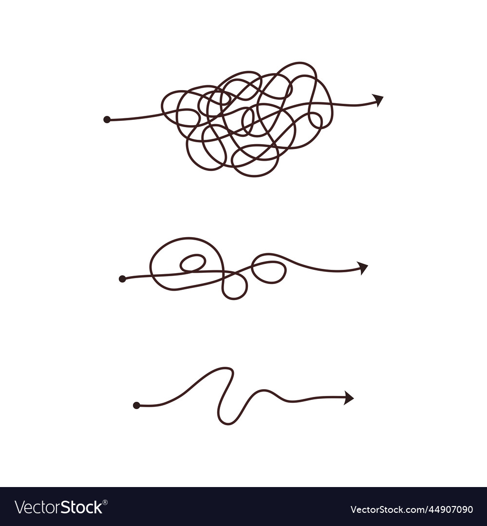 Simple line and complex easy way scribble doodle vector image Simple line and complex easy way scribble doodle