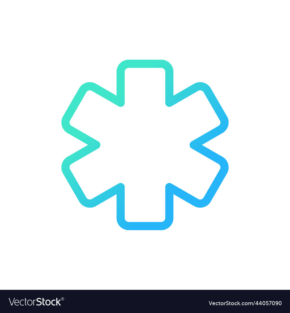 Star of life pixel perfect gradient linear ui icon