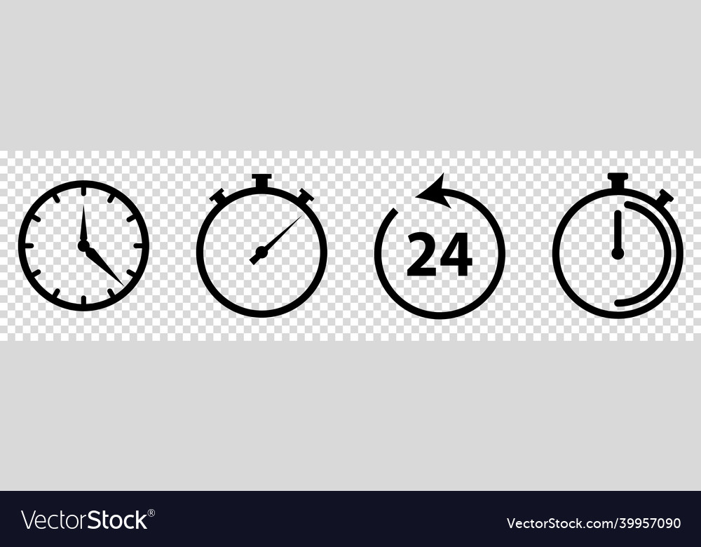 Timers icons on transparent background set Vector Image