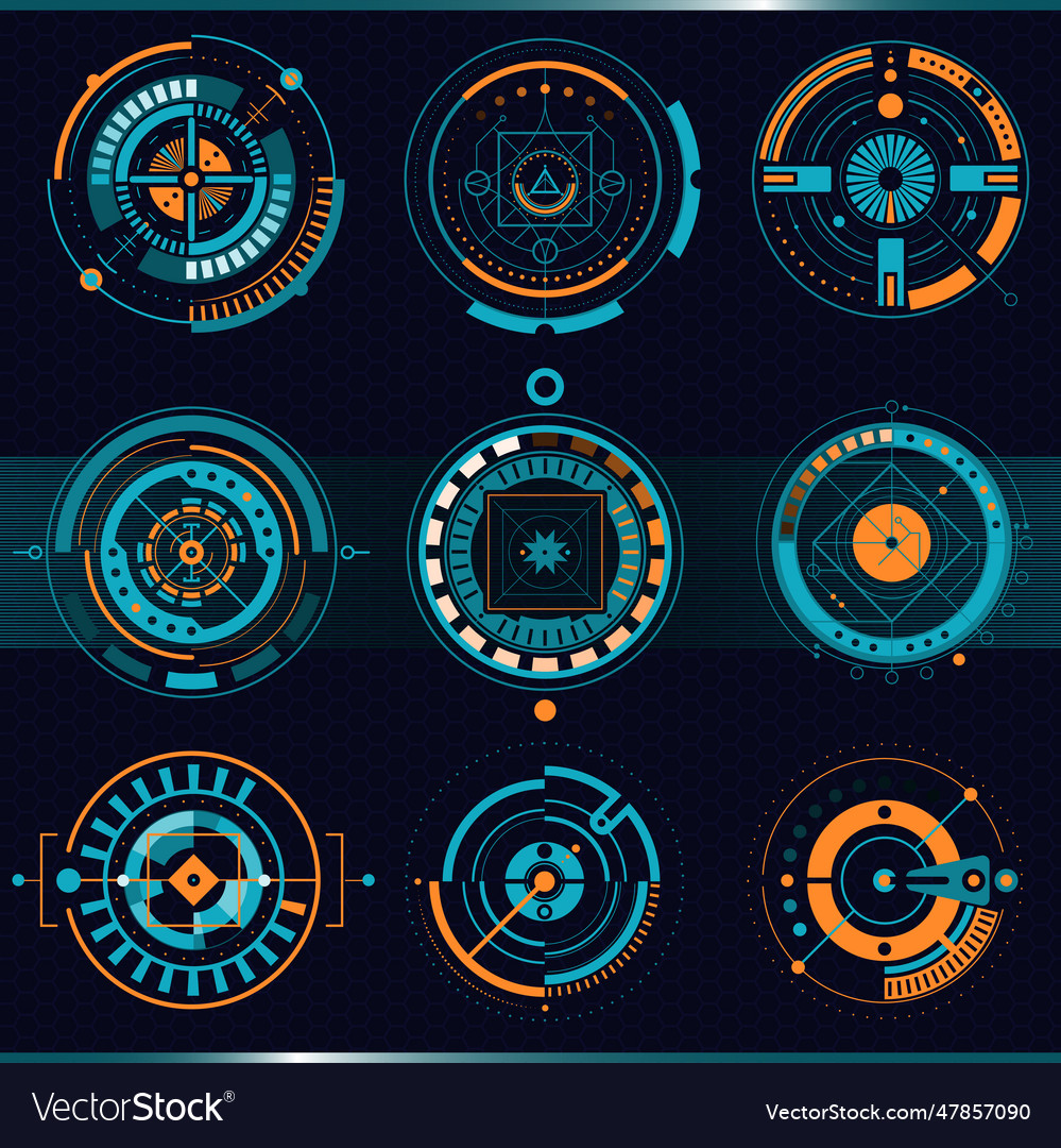 Touch hud interface set Vector Image Touch hud interface set
