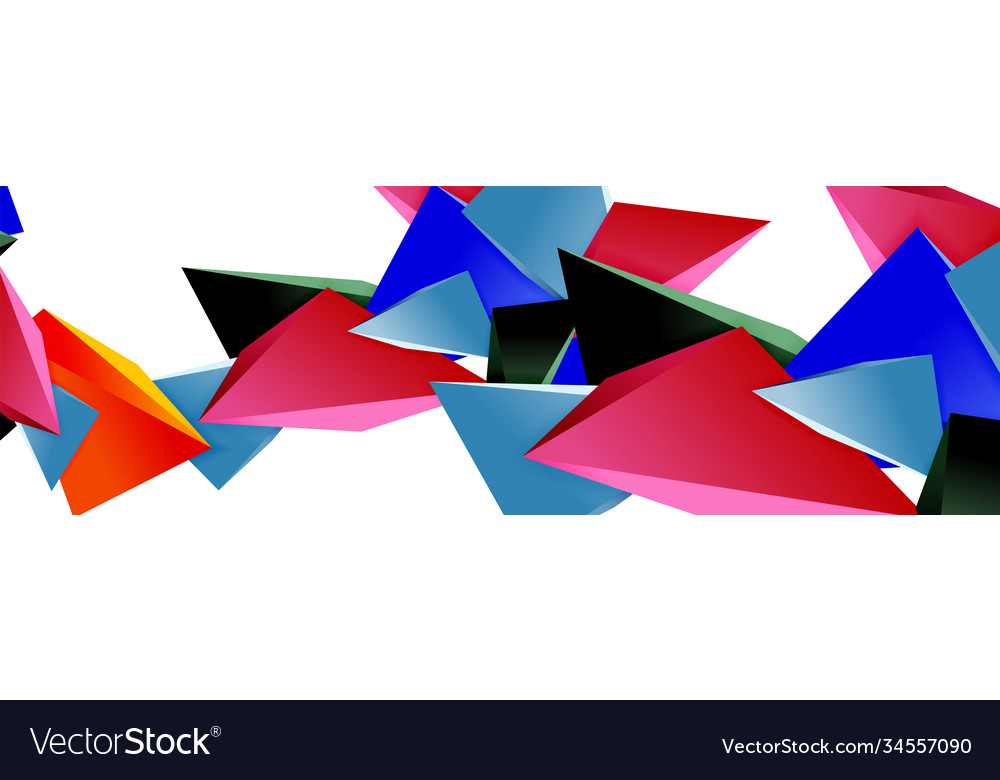 Triangle mosaic abstract background 3d triangular vector image Triangle mosaic abstract background 3d triangular
