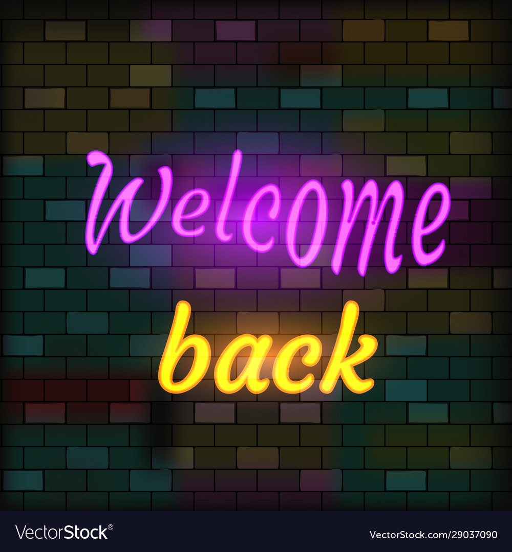 Vip neon icon cute welcome back