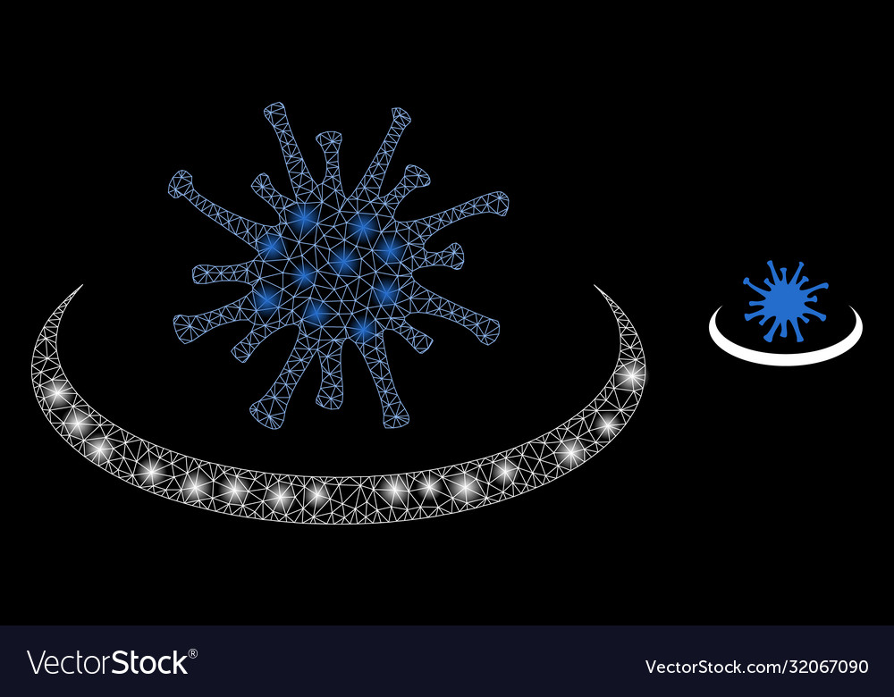 Virus area - bright web net with light spots vector image Virus area - bright web net with light spots
