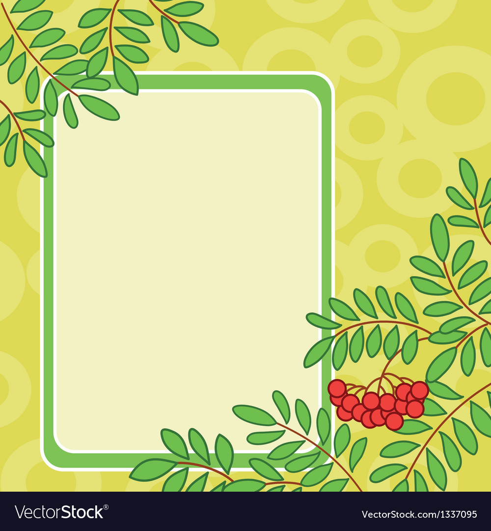Background with rowanberry and table