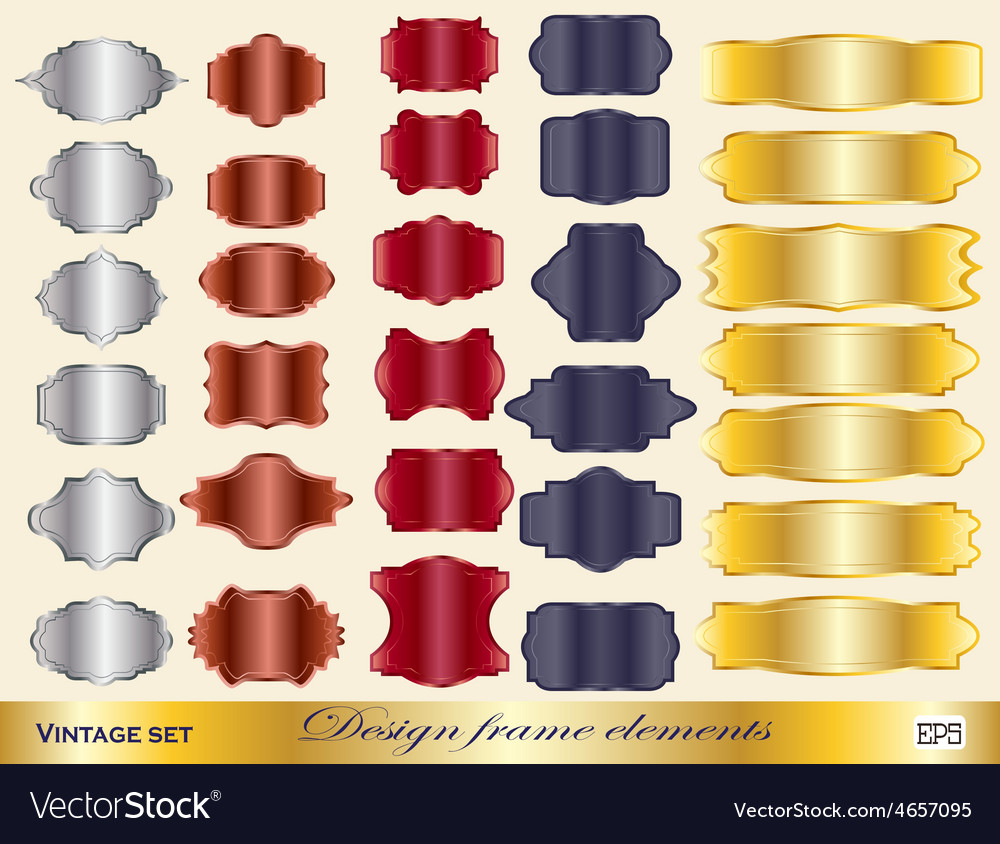 Big set retro design elements and frames