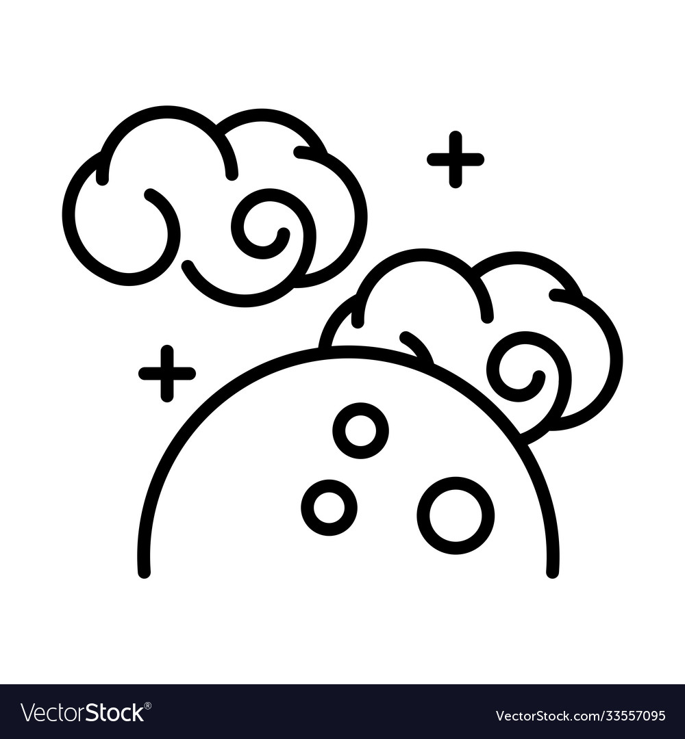 Clouds And Full Moon Cartoon White Background Vector Image