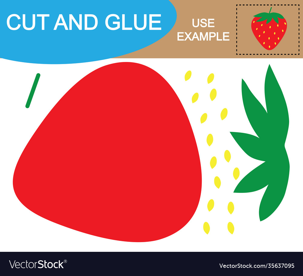 Bild Erdbeere mit Scheren erstellen vector image Bild Erdbeere mit Scheren erstellen