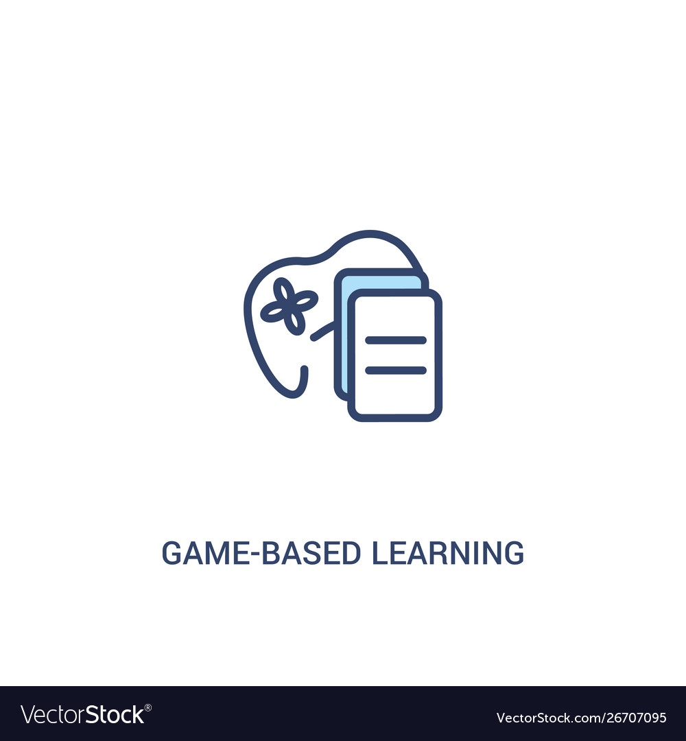 Game-based learning concept 2 colored icon simple vector image Game-based learning concept 2 colored icon simple