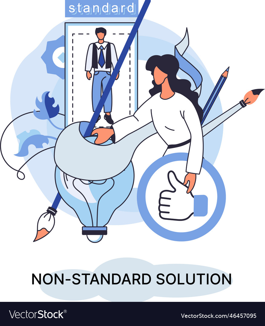 Non standart solution metaphor finding decisionss vector image Non standart solution metaphor finding decisionss