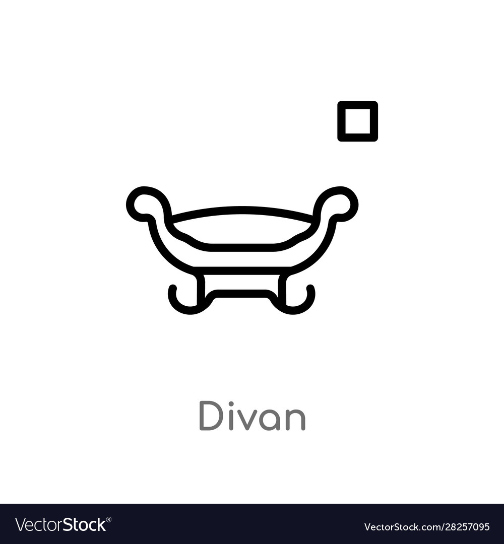 Outline divan icon isolated black simple line