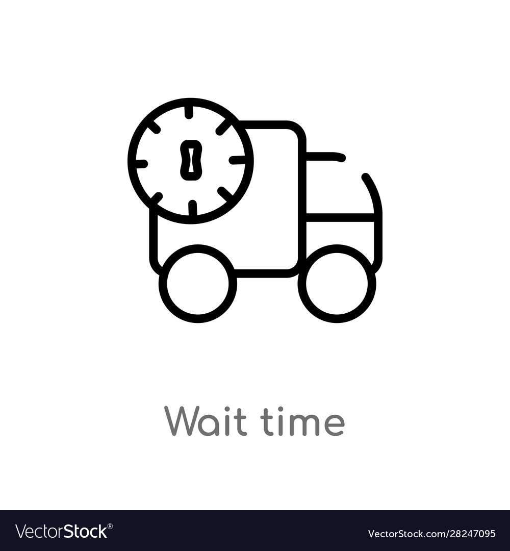Outline wait time icon isolated black simple line
