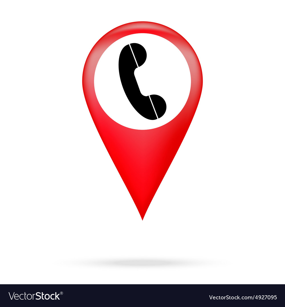 Pointer with handset Royalty Free Vector Image