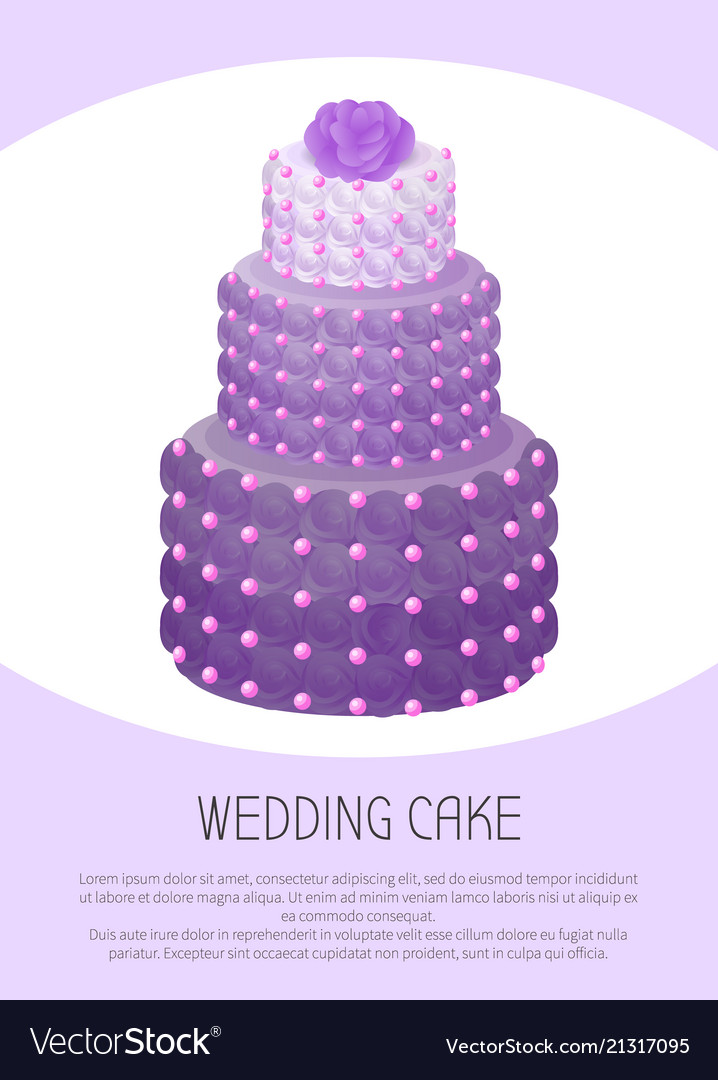 Purple Rose Wedding Cake