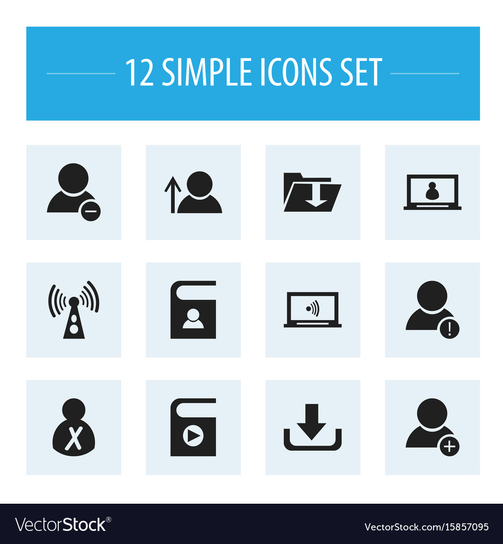 Set of 12 editable global icons includes symbols