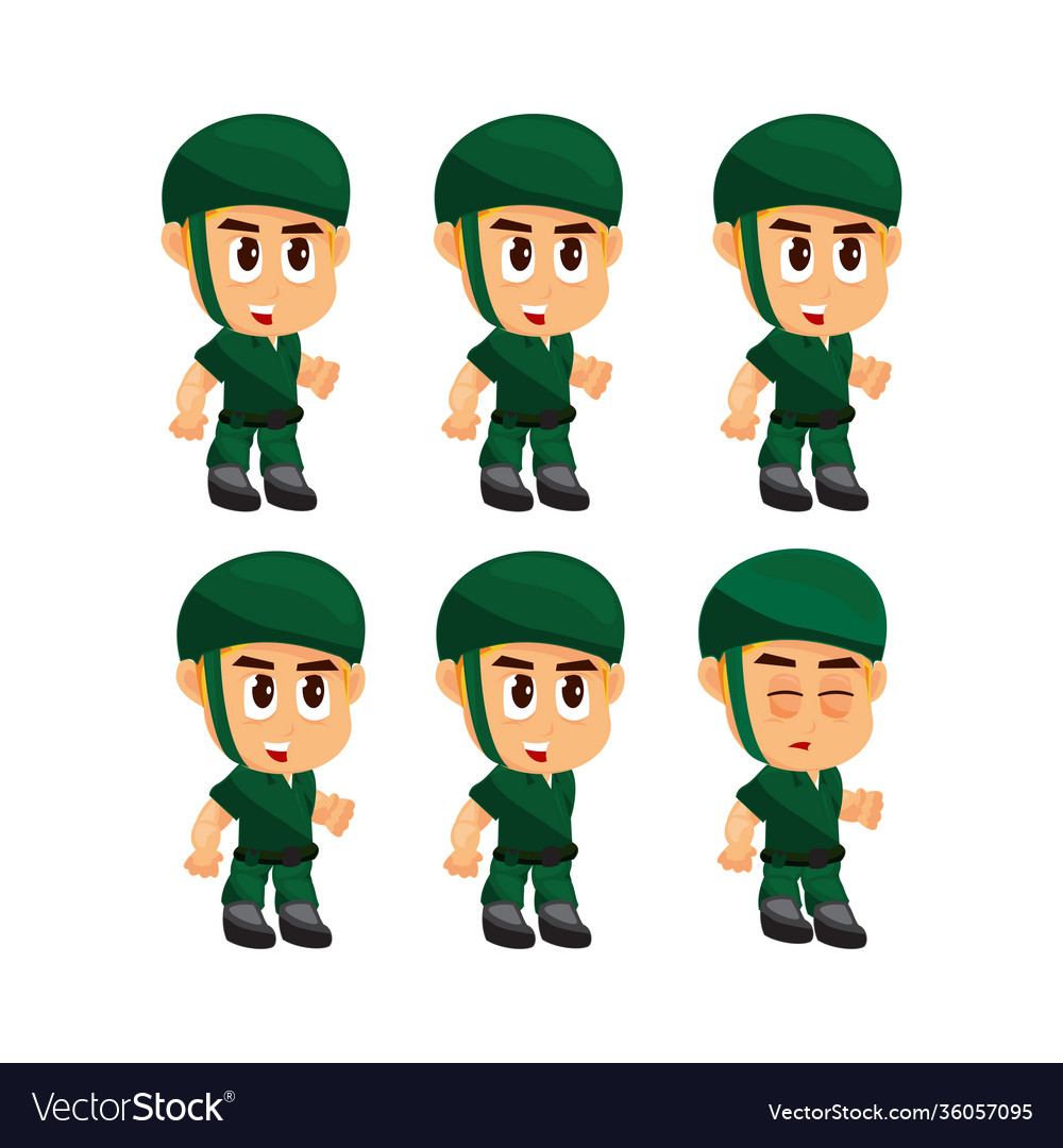 Soldier idle game character for creating shooter