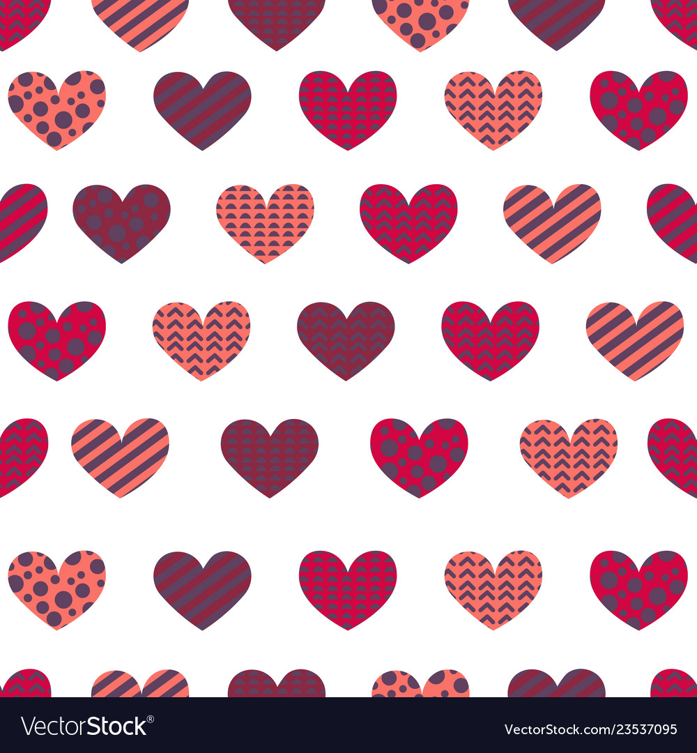 St valentine Tagesmuster mit rosa und roten Herzen
