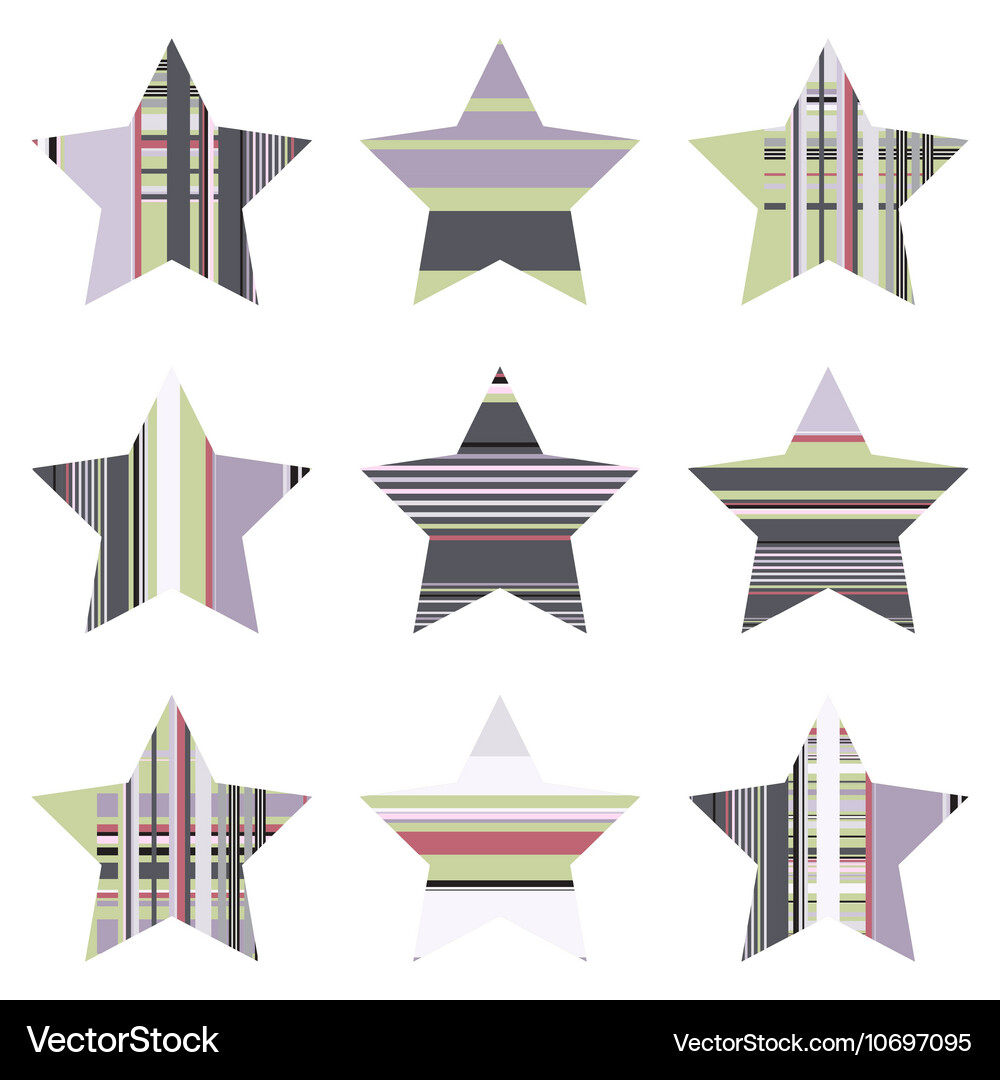 Striped five pointed star icon Royalty Free Vector Image