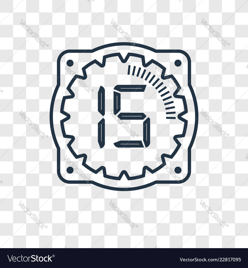 Time concept linear icon isolated on transparent vector image Time concept linear icon isolated on transparent