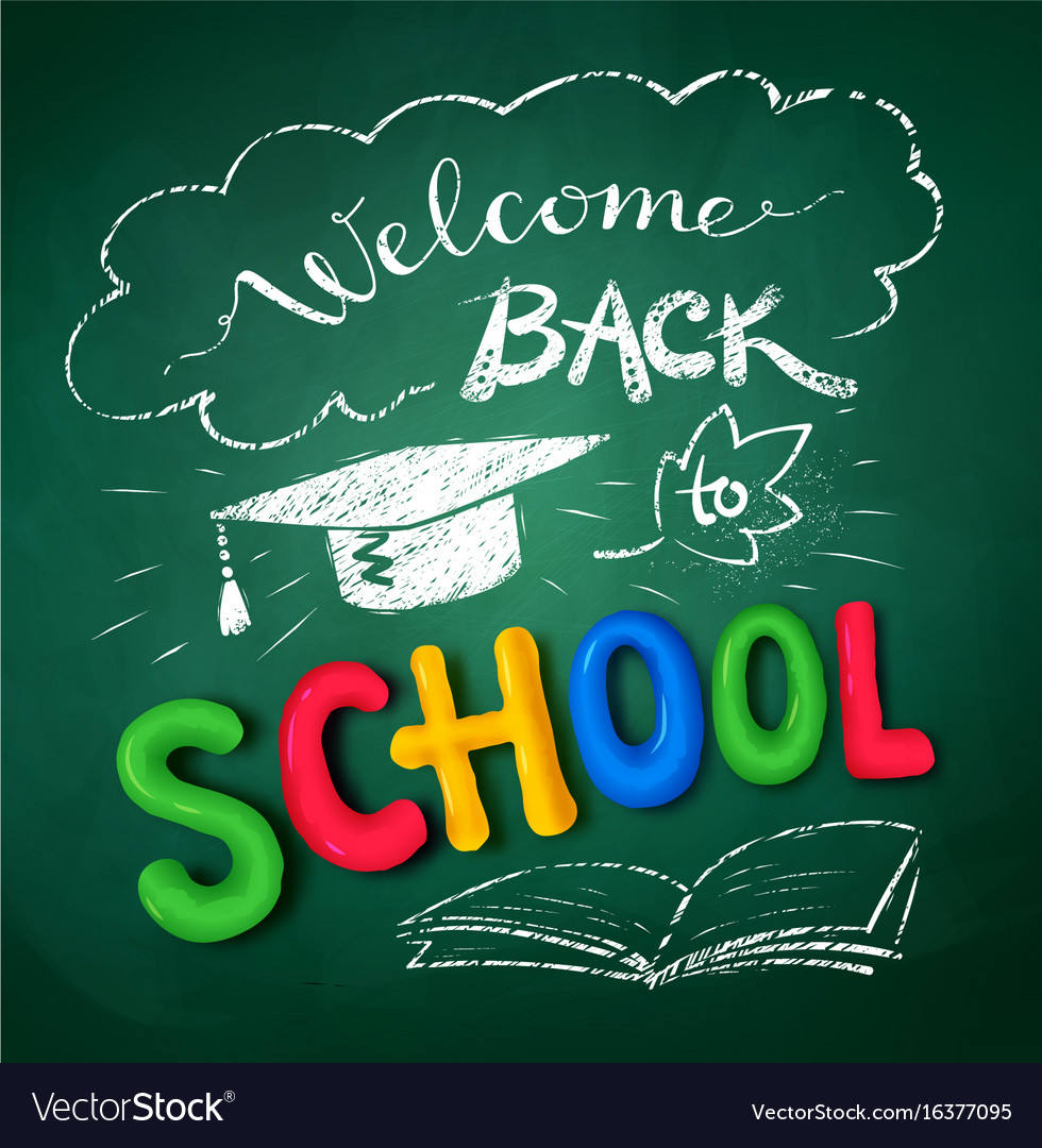 Welcome back to school poster Royalty Free Vector Image