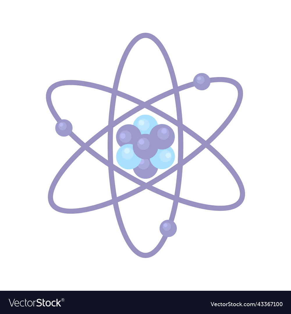 Atomic structure modern semi flat color object
