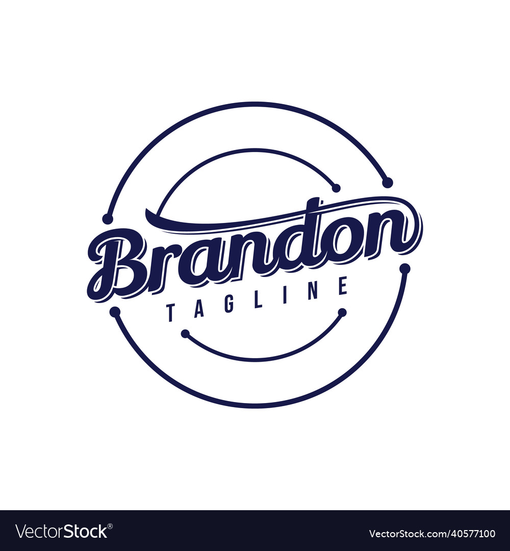 Brandon letter emblem design template Royalty Free Vector