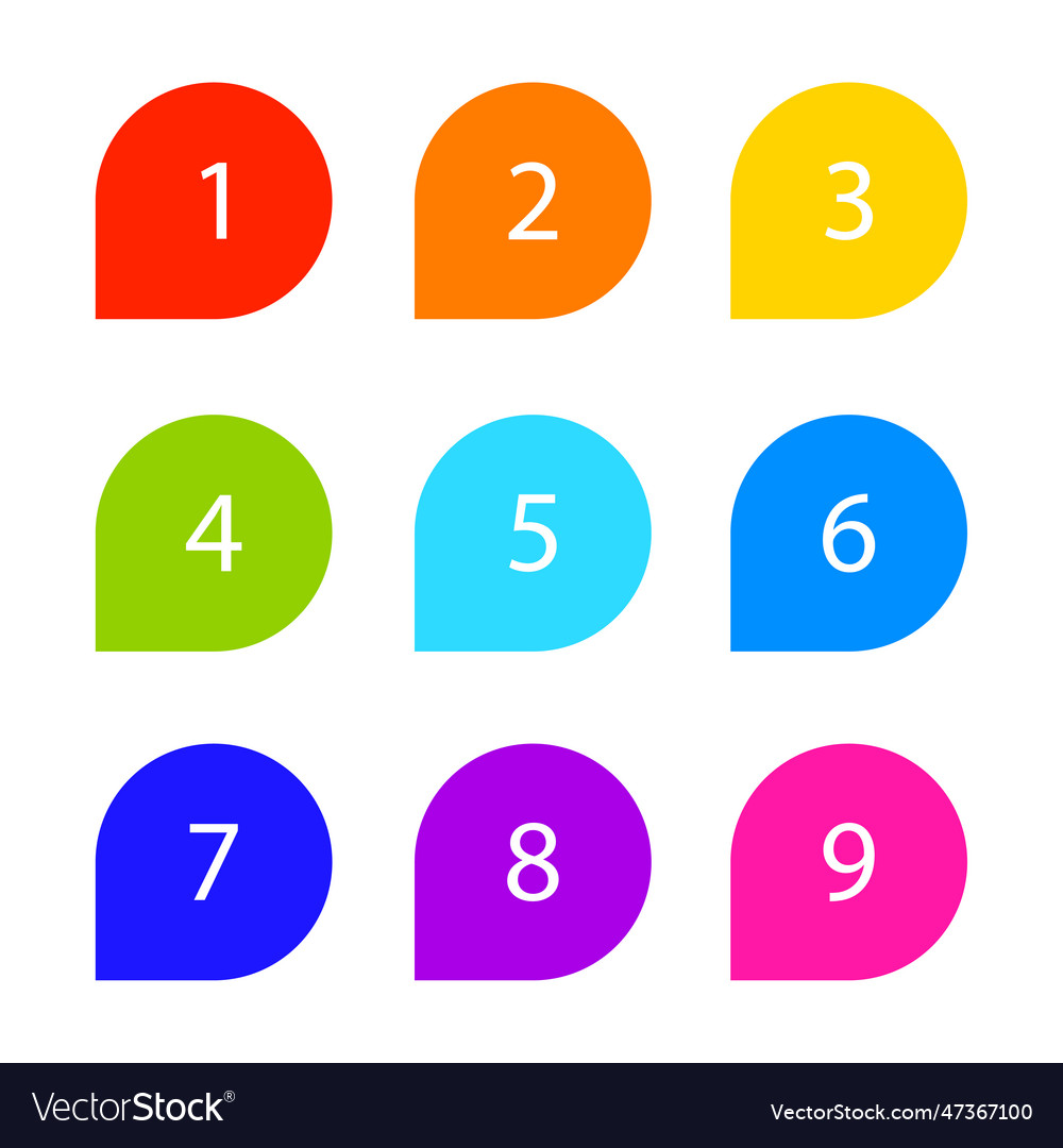 Bullet point set marker in retro color pins