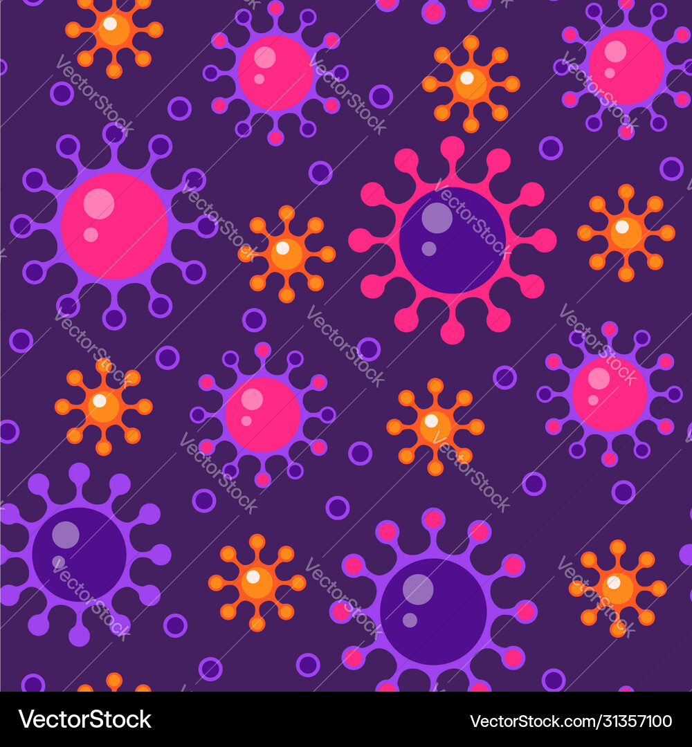 Coronavirus seamless pattern or blue texture Vector Image