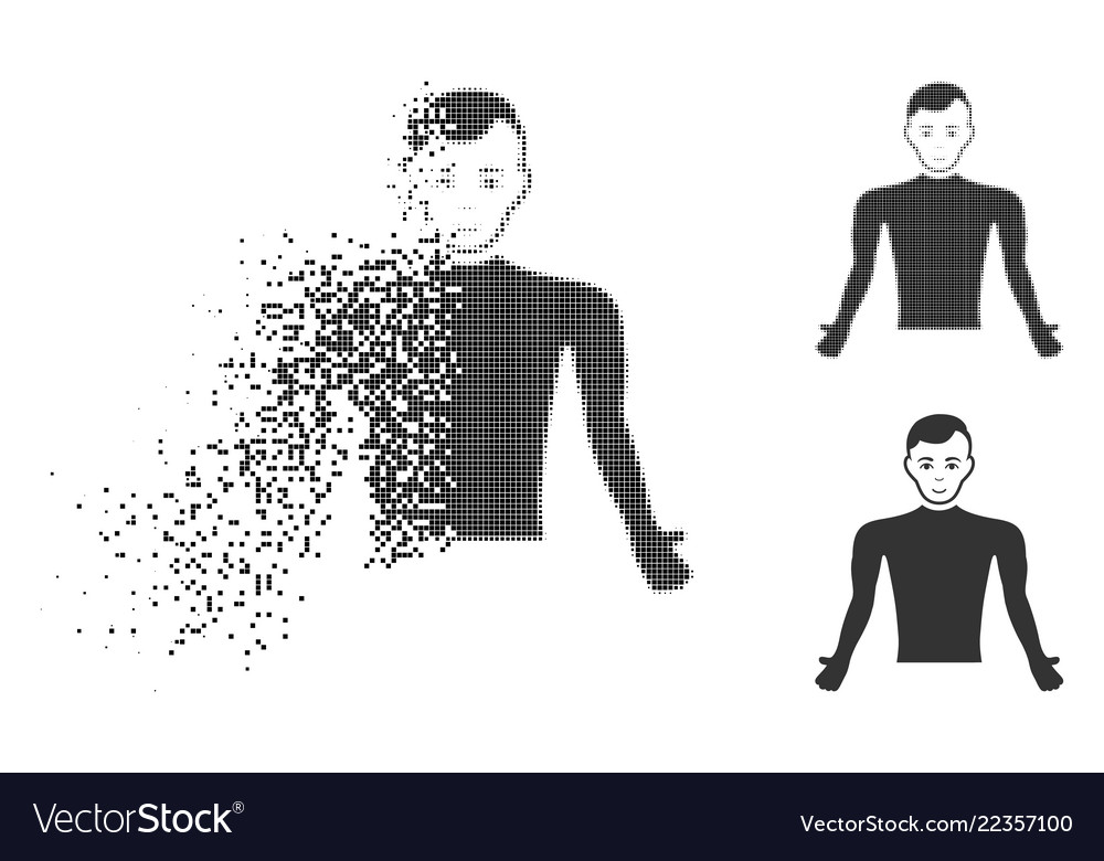 Disintegrating Pixel Guy Icon