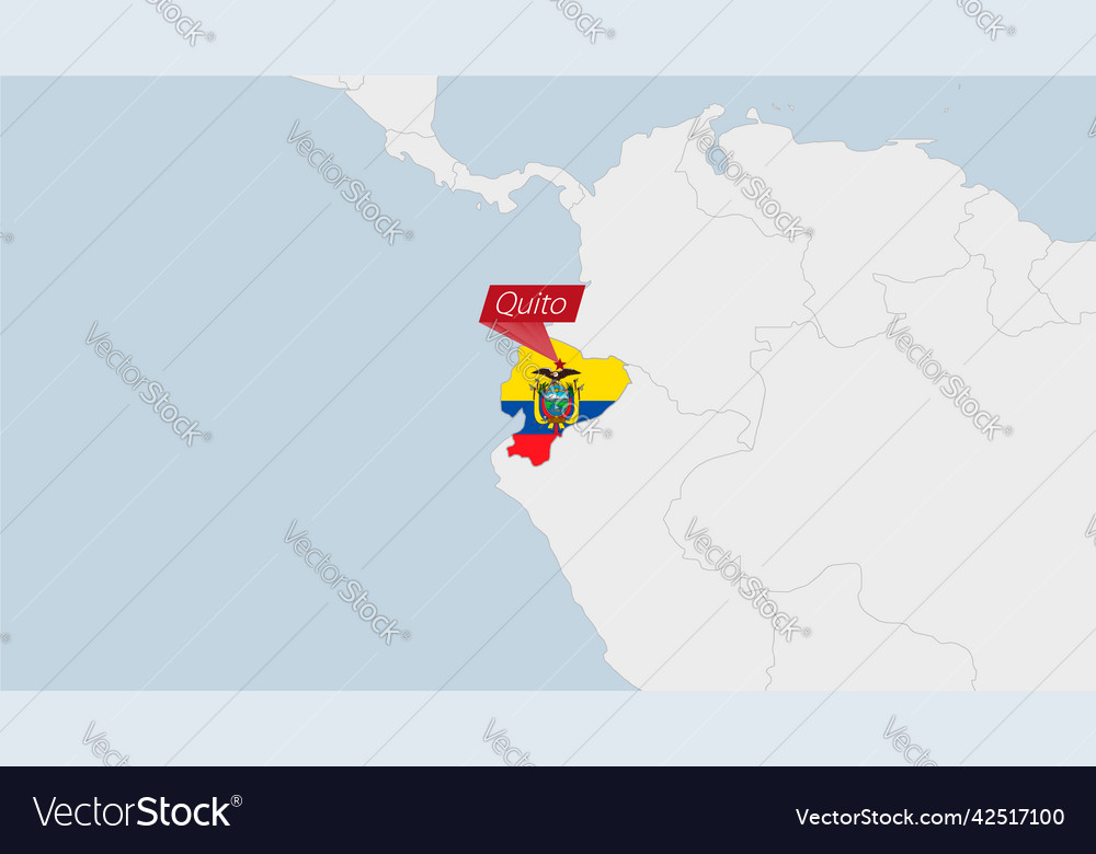 Ecuador map highlighted in flag colors