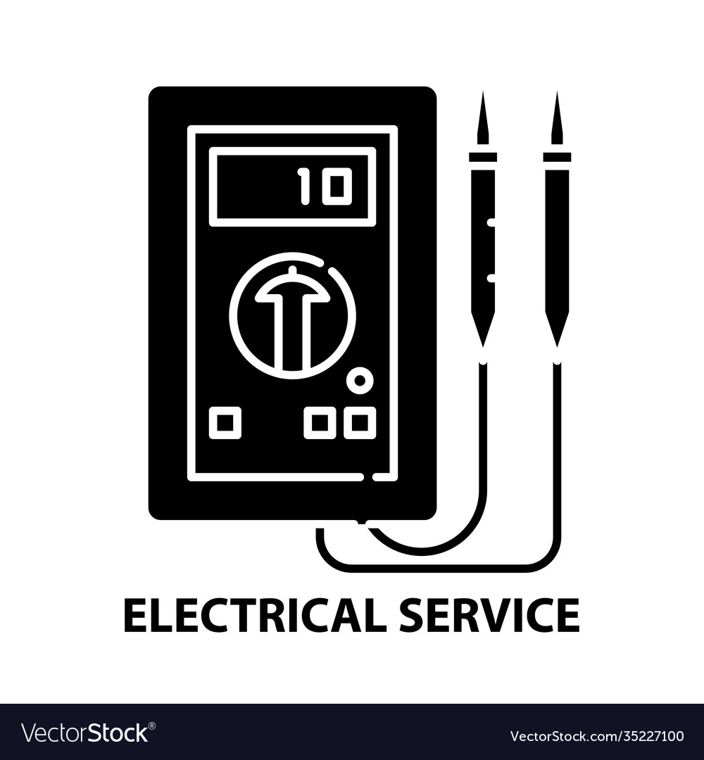 Electrical service symbol icon black sign