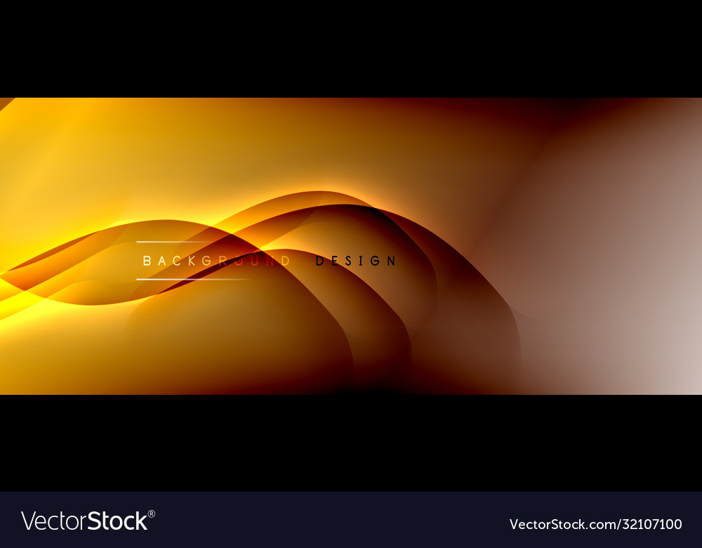 Fluid gradient waves with shadow lines and glowing