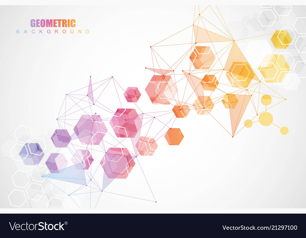 Geometric abstract background with connected line