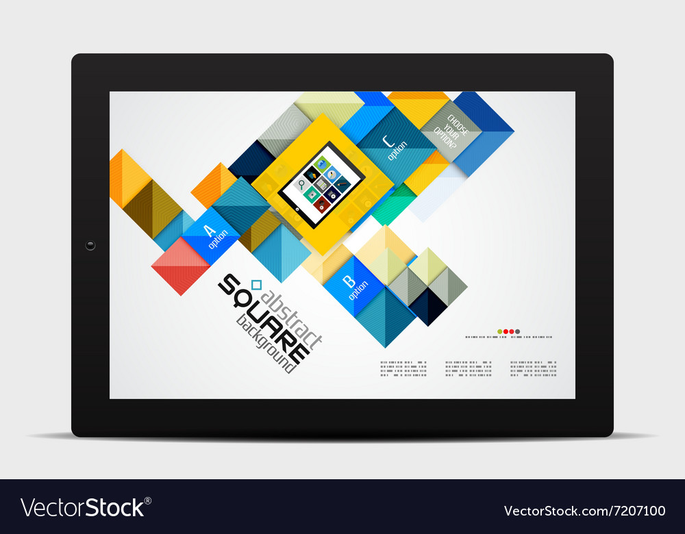 Geometric square shapes and infographic option