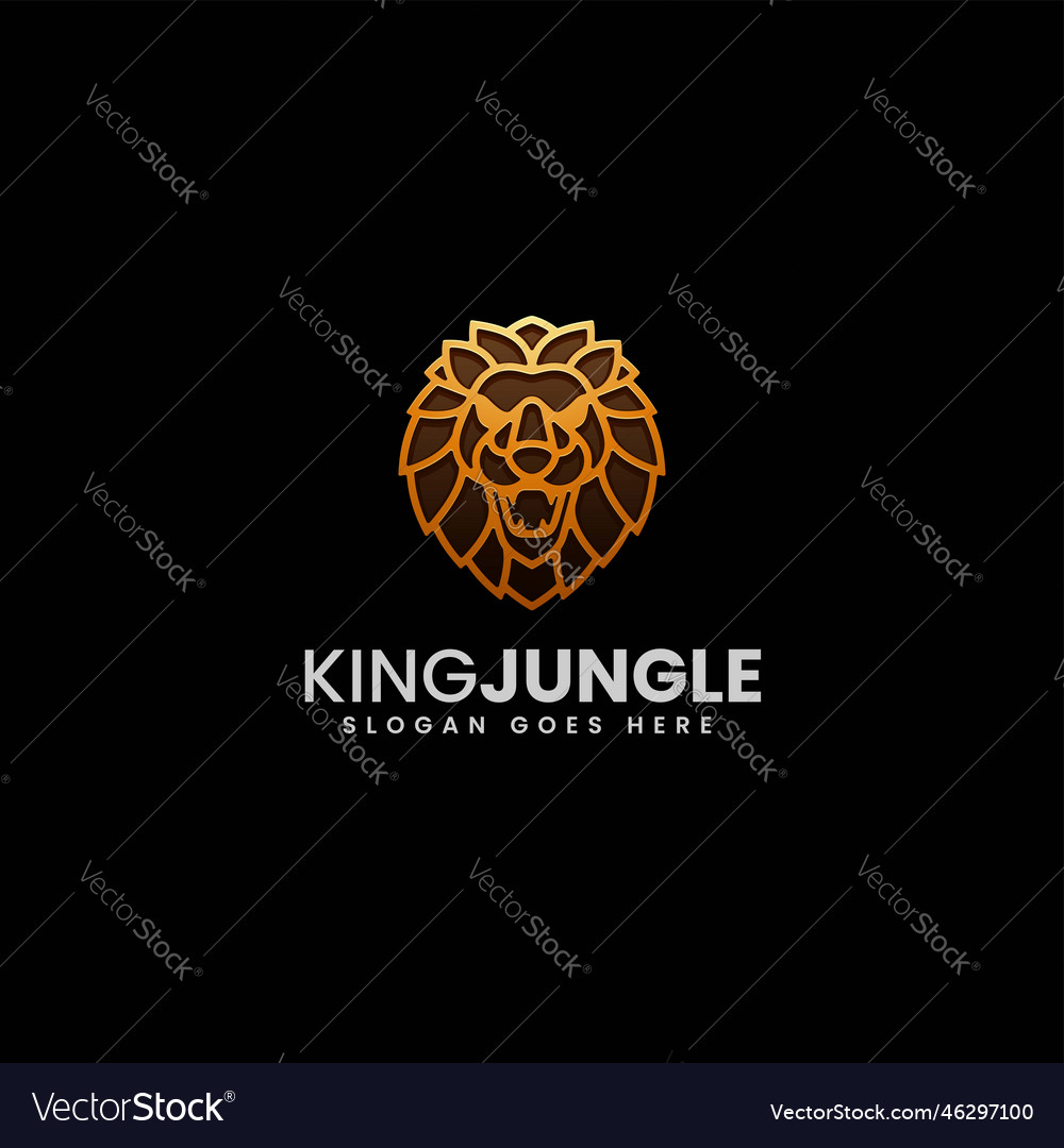 Logo king jungle gradient line art style