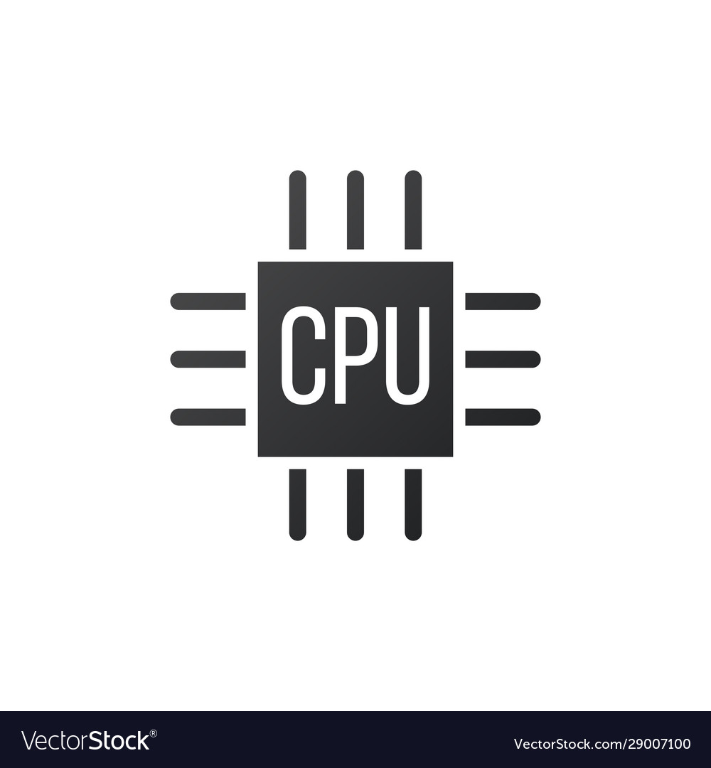 Microchip icon cpu central processing unit vector image Microchip icon cpu central processing unit
