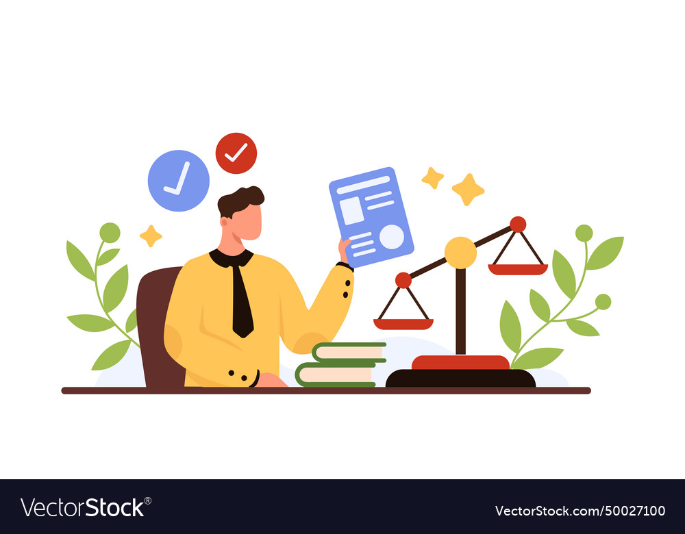 Notary service approval of business contract Vector Image