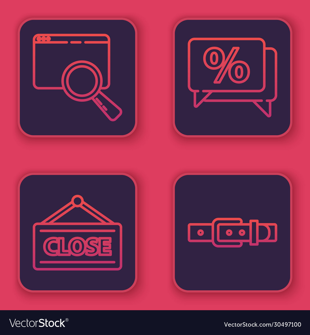 Set line search in a browser window hanging sign vector image Set line search in a browser window hanging sign