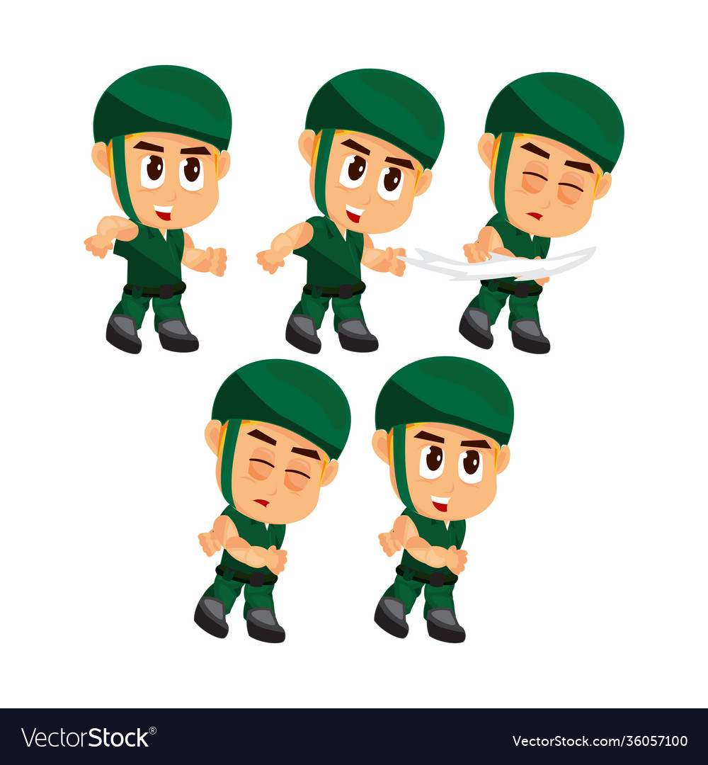 Soldier throw game character for creating shooter