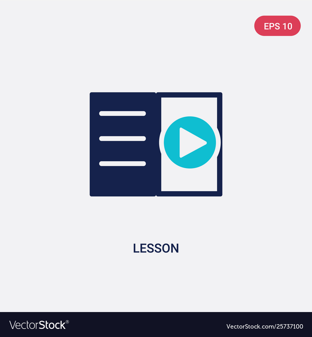 Two color lesson icon from e-learning