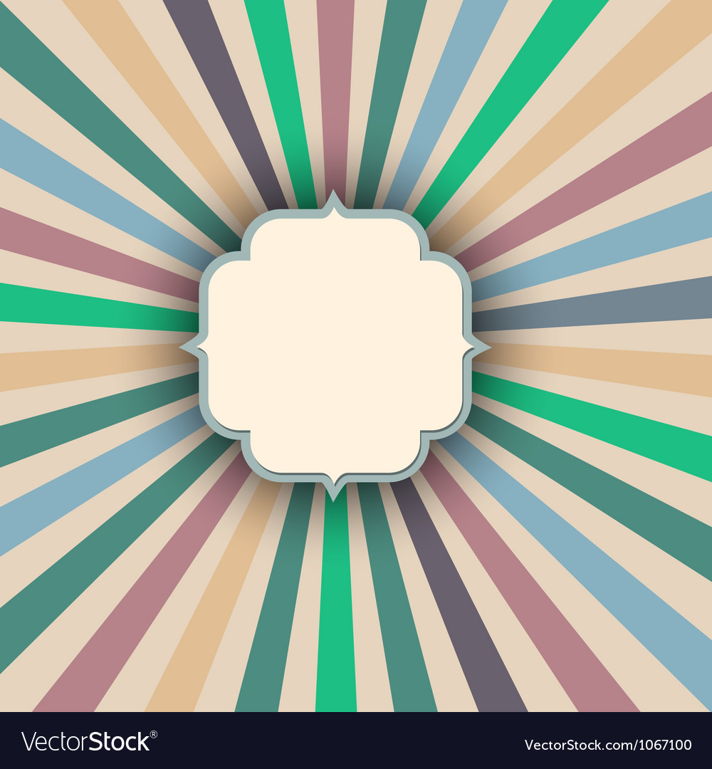 Vintage sunbeams with label Royalty Free Vector Image